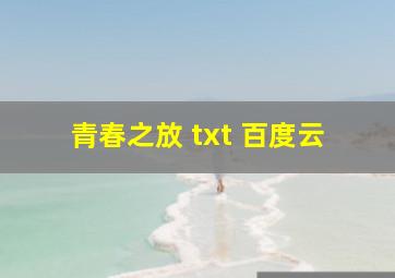 青春之放 txt 百度云